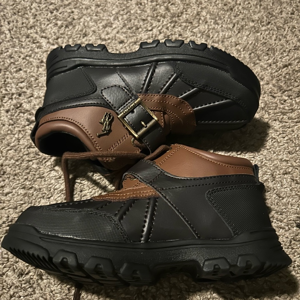 POLO RALPH LAUREN Boy's Size 13 DOVER Buckle Lace Up Rubber Brown Chukka Boots